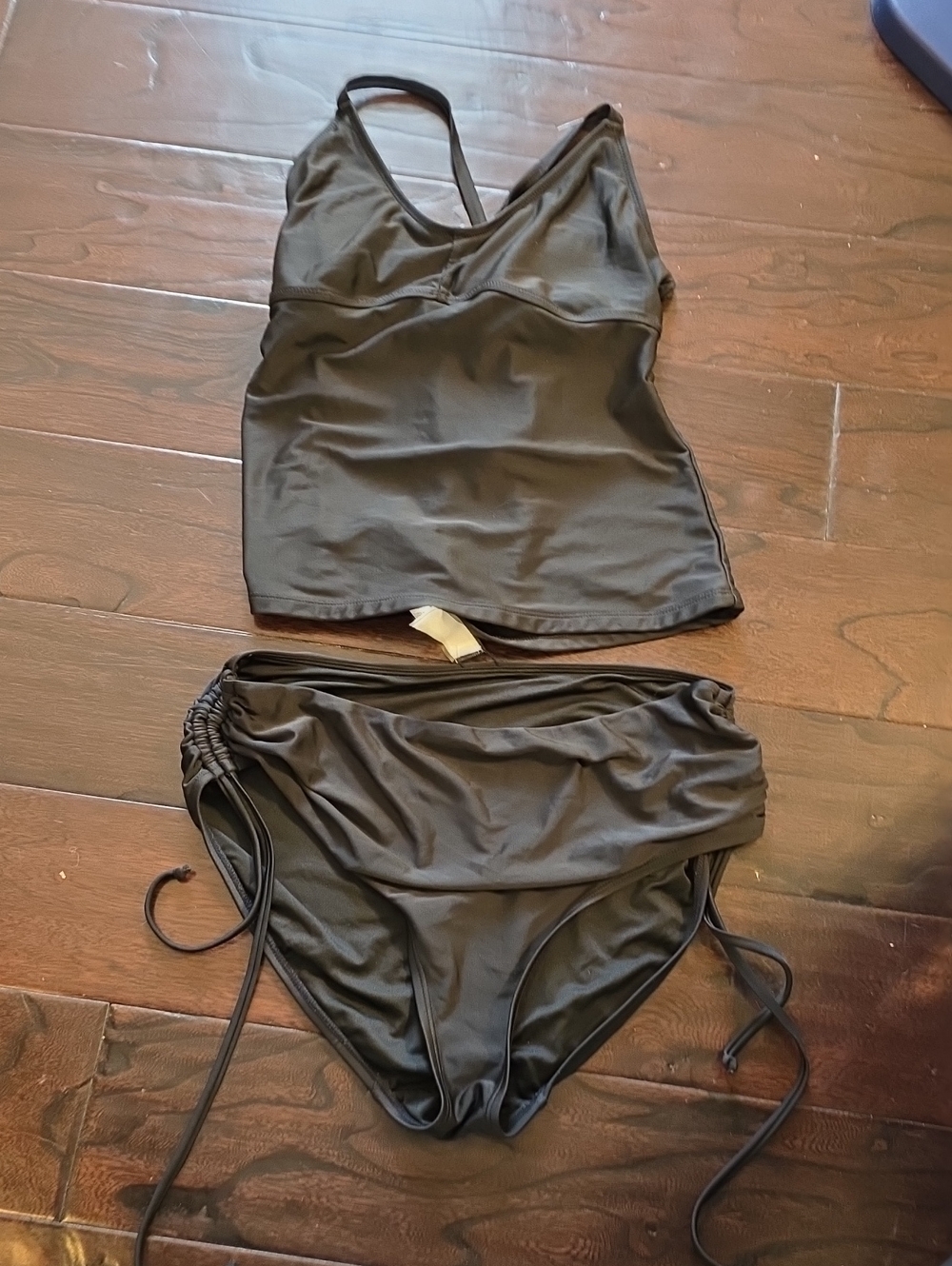 Old Navy Black Tankini with Adjustable Side Ties